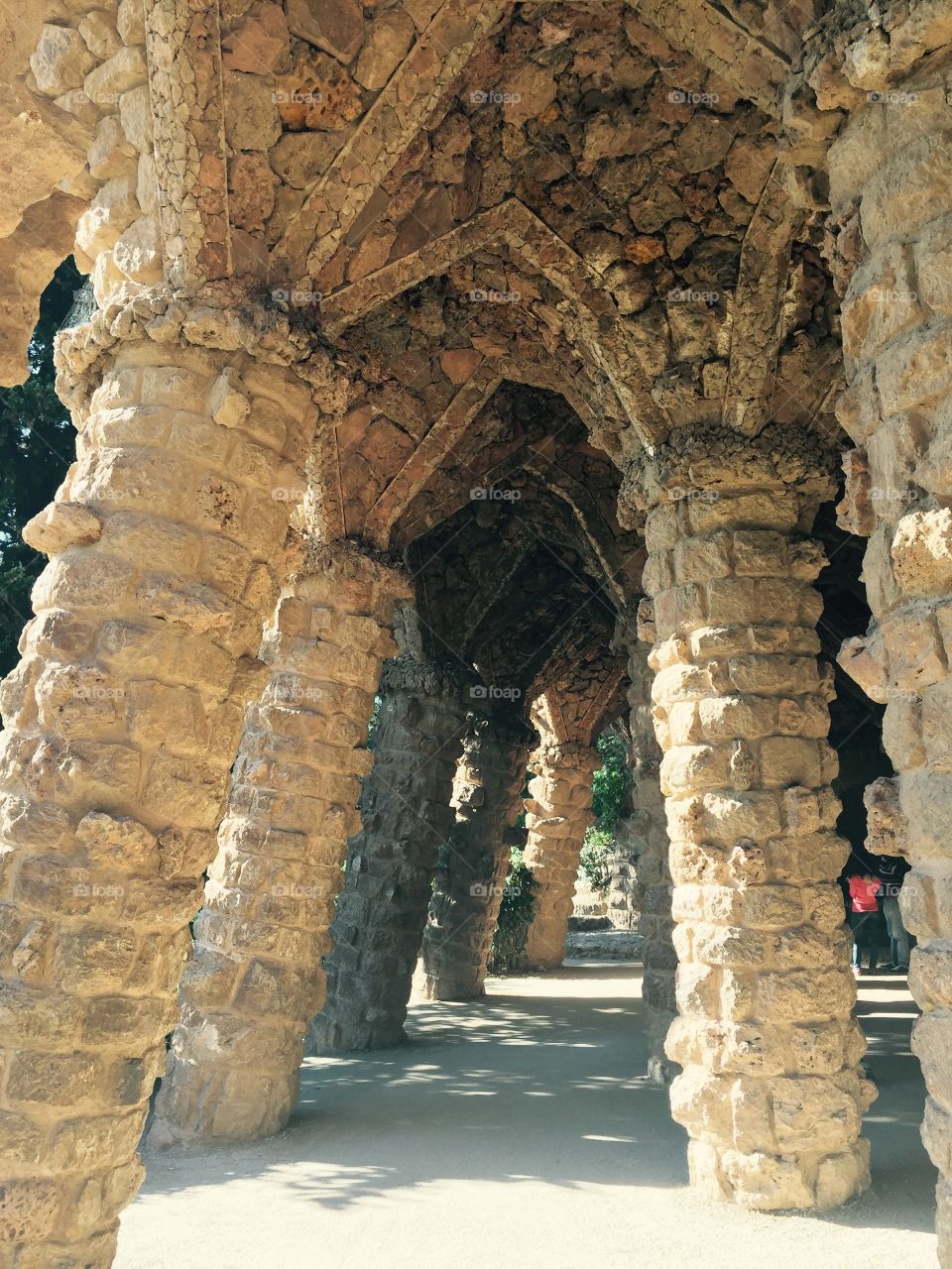 Barcelona park guell tunnel 
