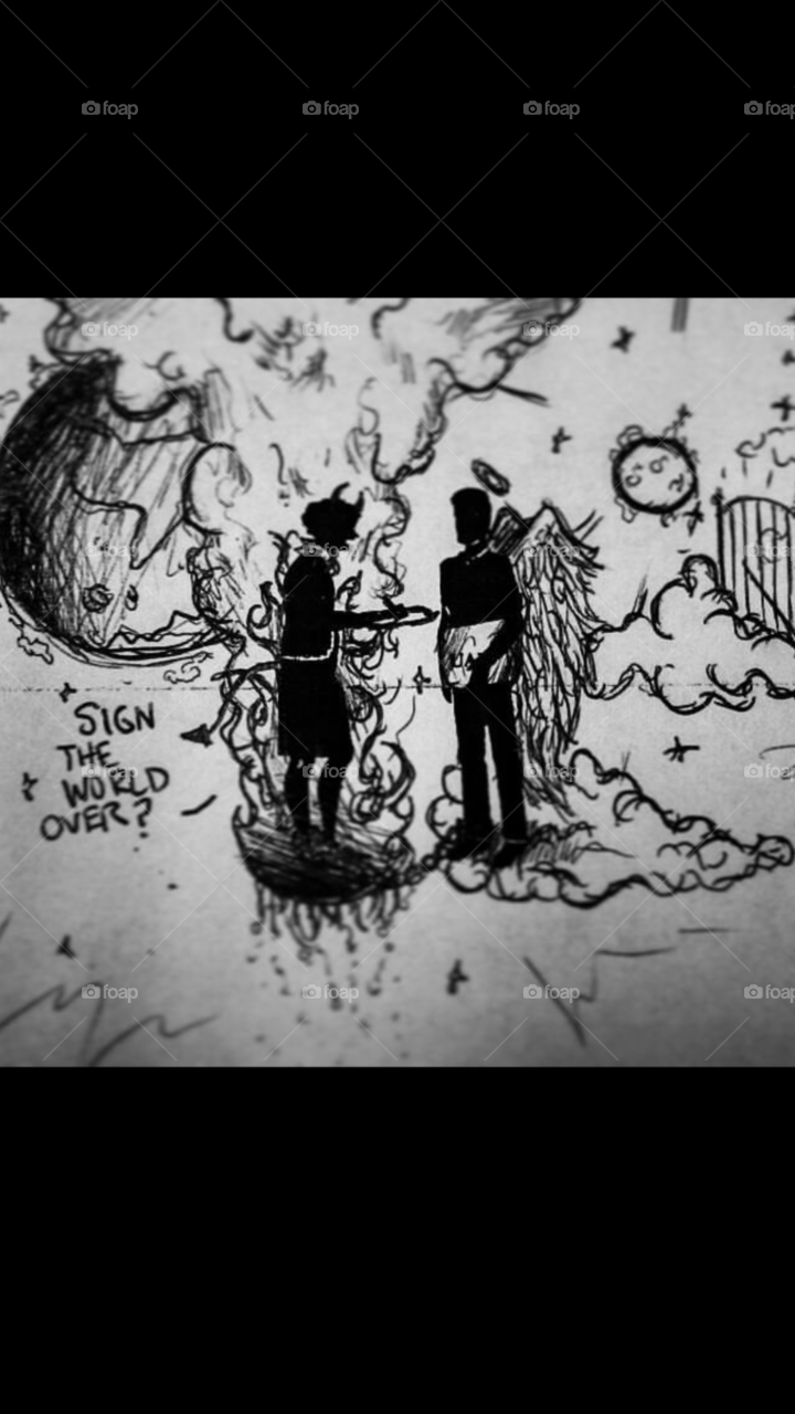 My drawing of a war between good and evil 🙏🏻