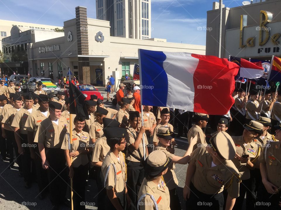 French flag flown in support 
