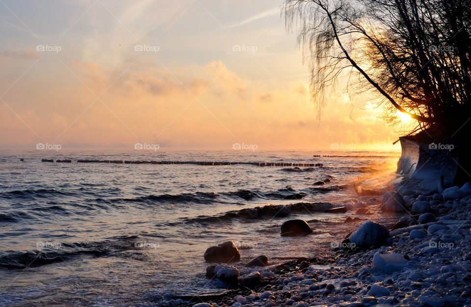 Sunset, Water, Beach, Ocean, Dawn