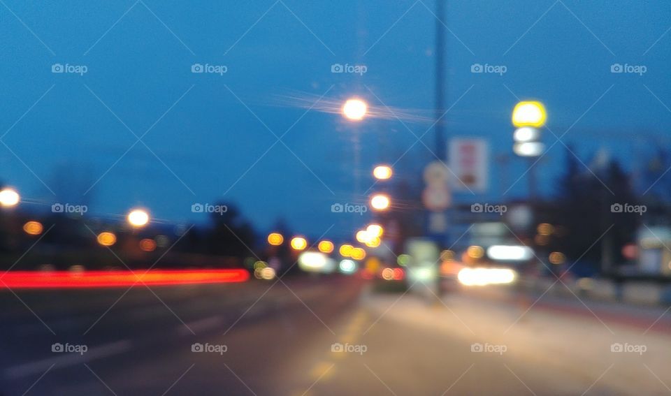 Blur evening long exposure street