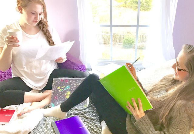 Teenagers Studying