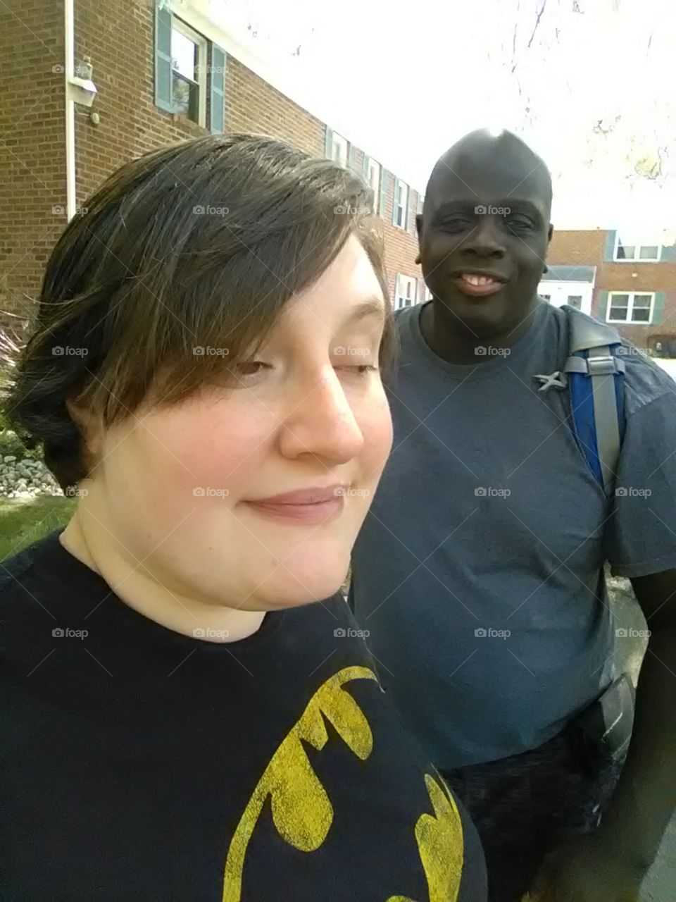 Heading  for the bus, taking a selfie my boyfriend and I, May Spring 2017 beautiful day.