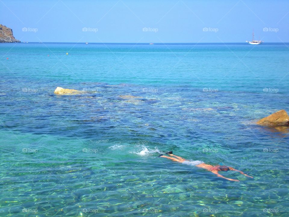 Swimming in Palinuro sea (Italy)