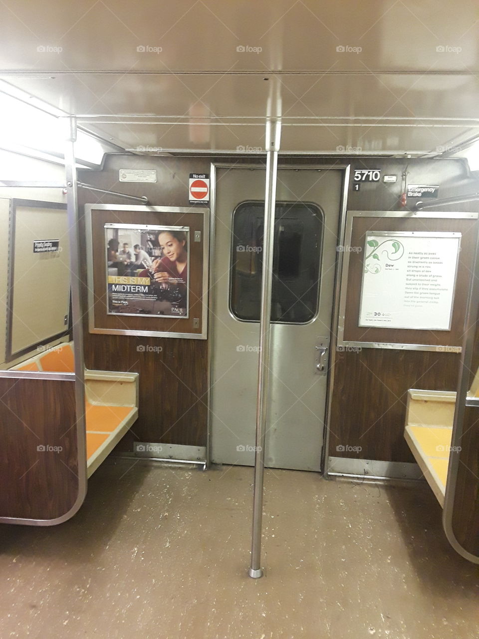 R train interior, New York