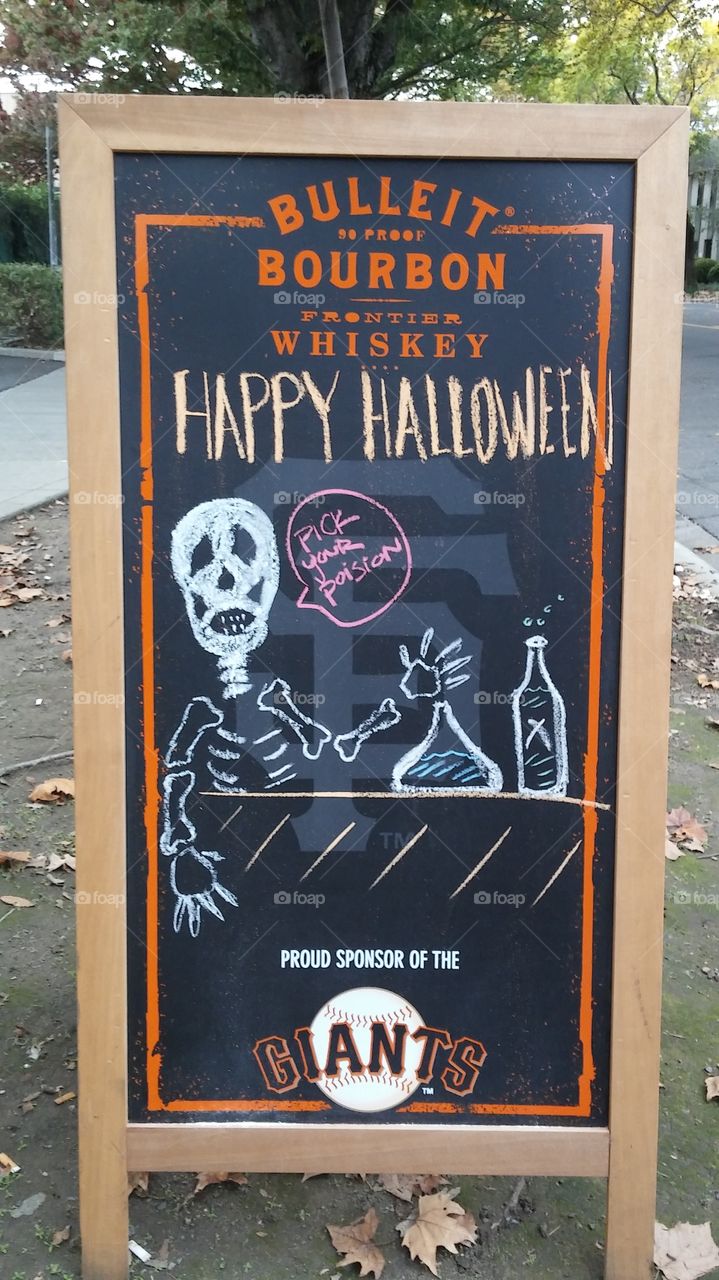 hand drawn bar sign