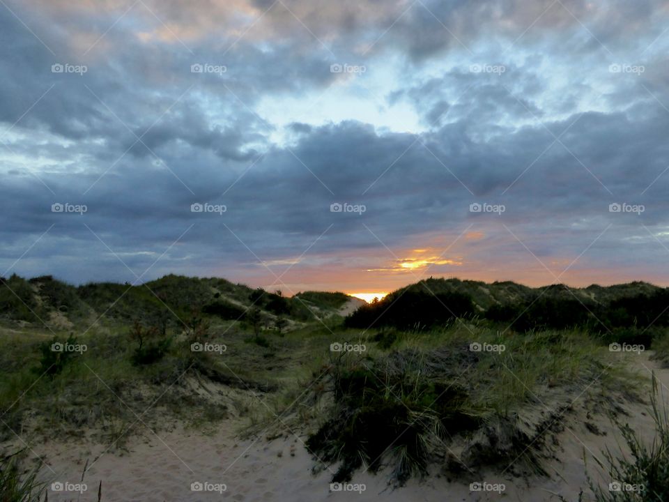 dark storm clouds over land