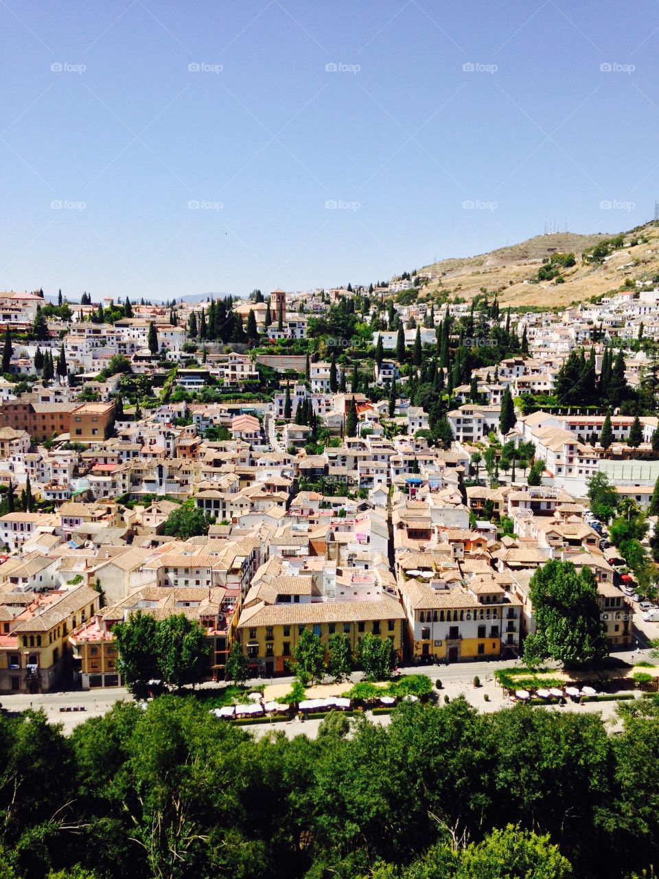 View from the Alhambra. View of Albycib, Granada, seen from the Alhambra
