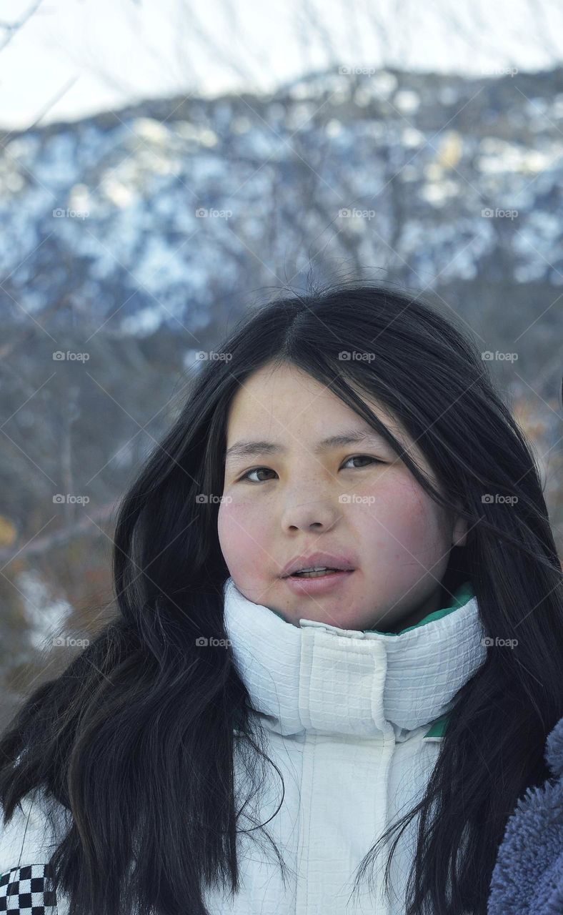 young girl with dark hair