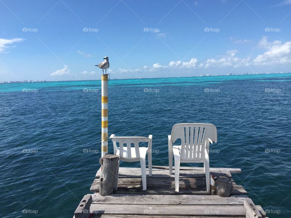 birds at pier, Isla Mujeres