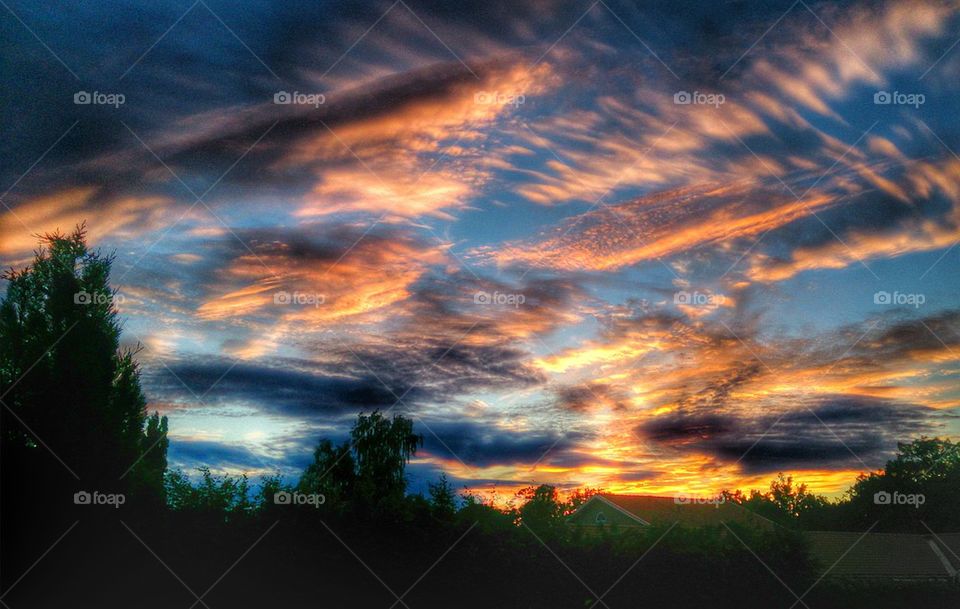 Evening sky. A beautiful sunset