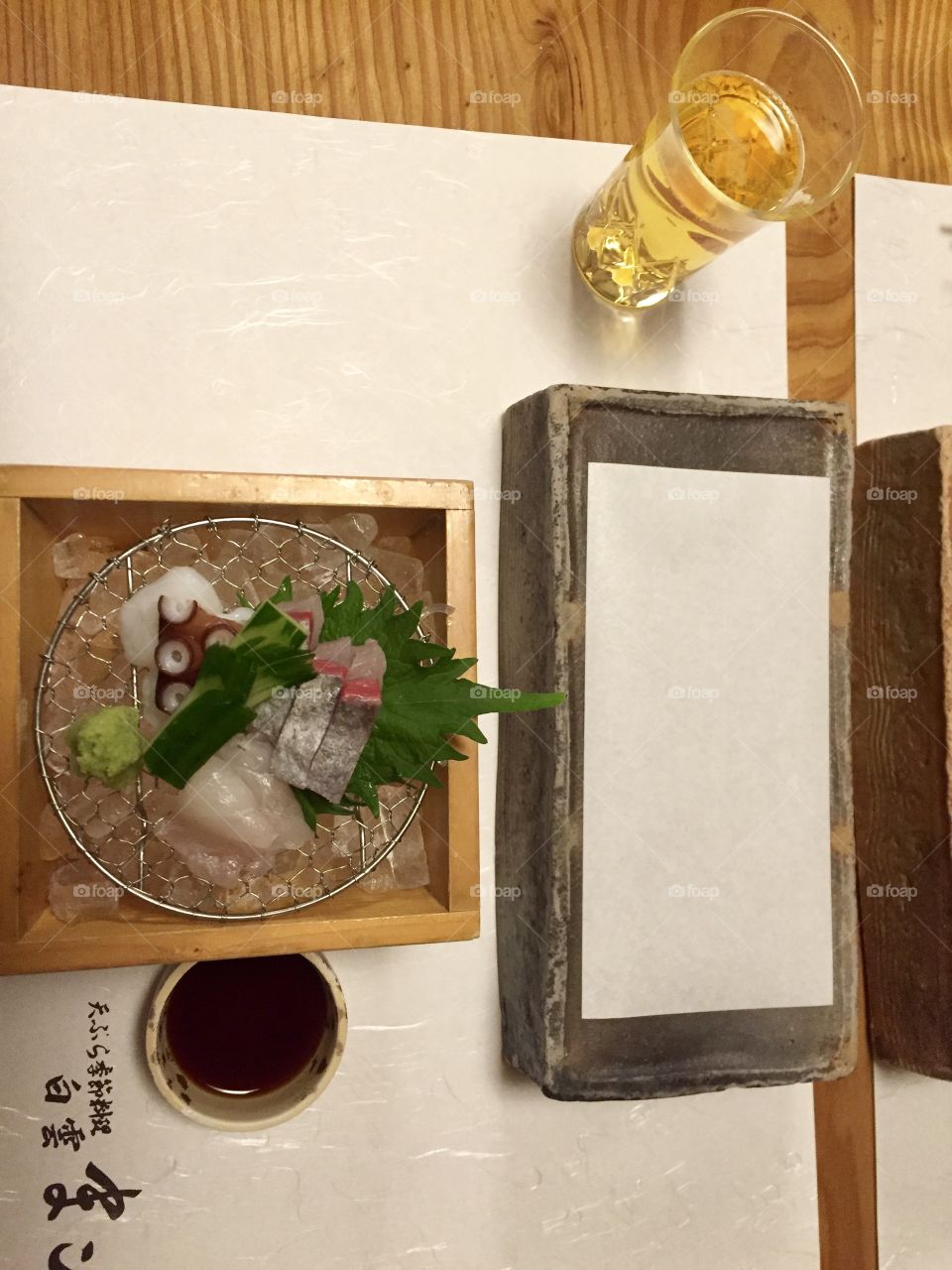 Refreshing sashimi with beer at Himeji