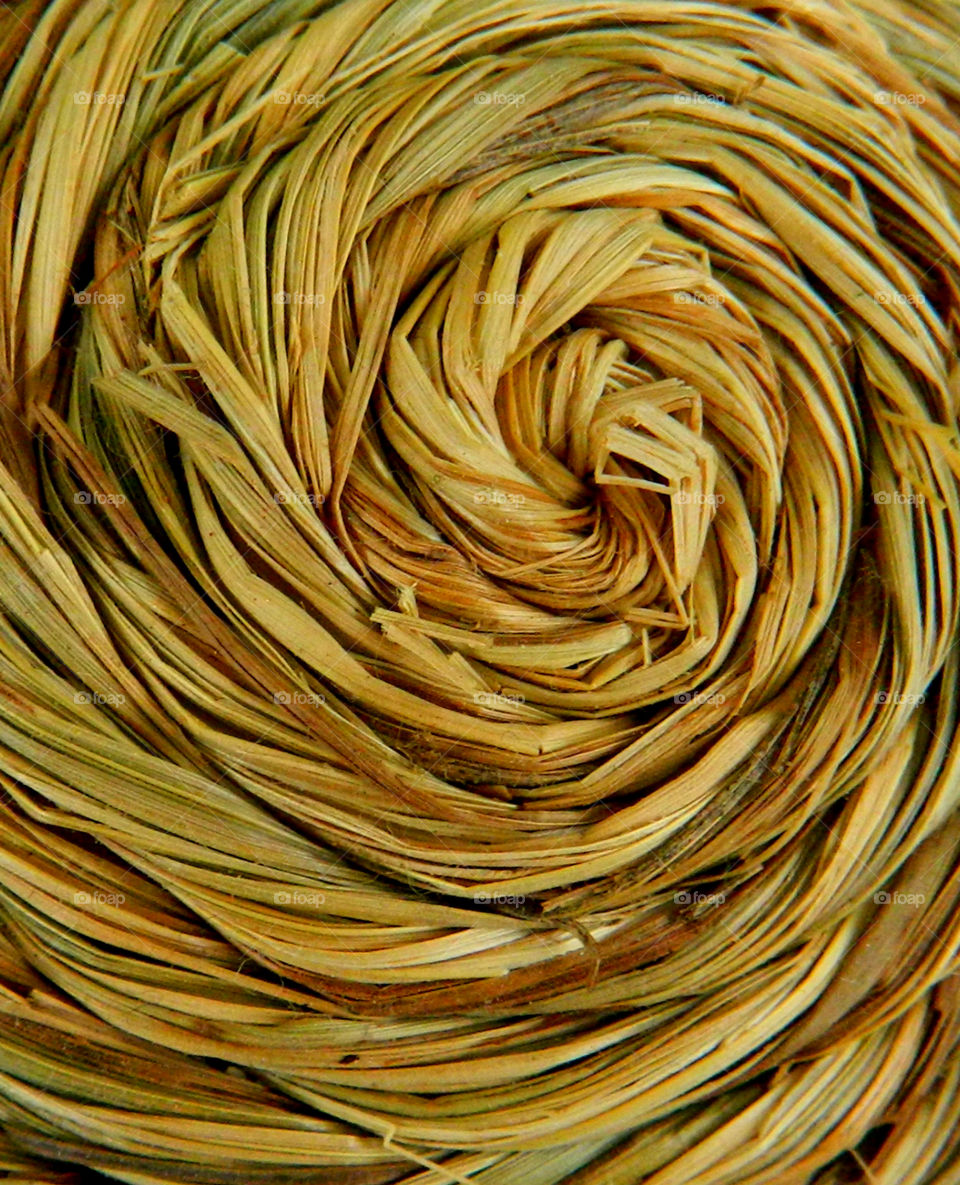 Close up of a ball of rush used to fix chairs!