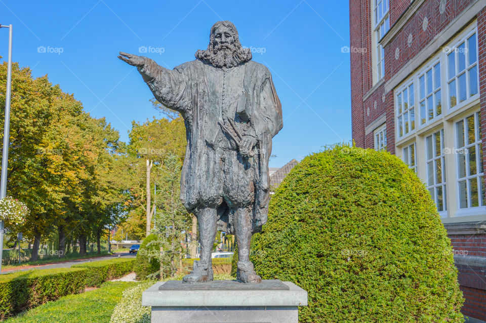 Statue Of Jan Adriaansz Leeghwater At Hoofddorp The Netherlands