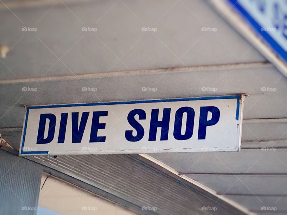 Dive shop signage