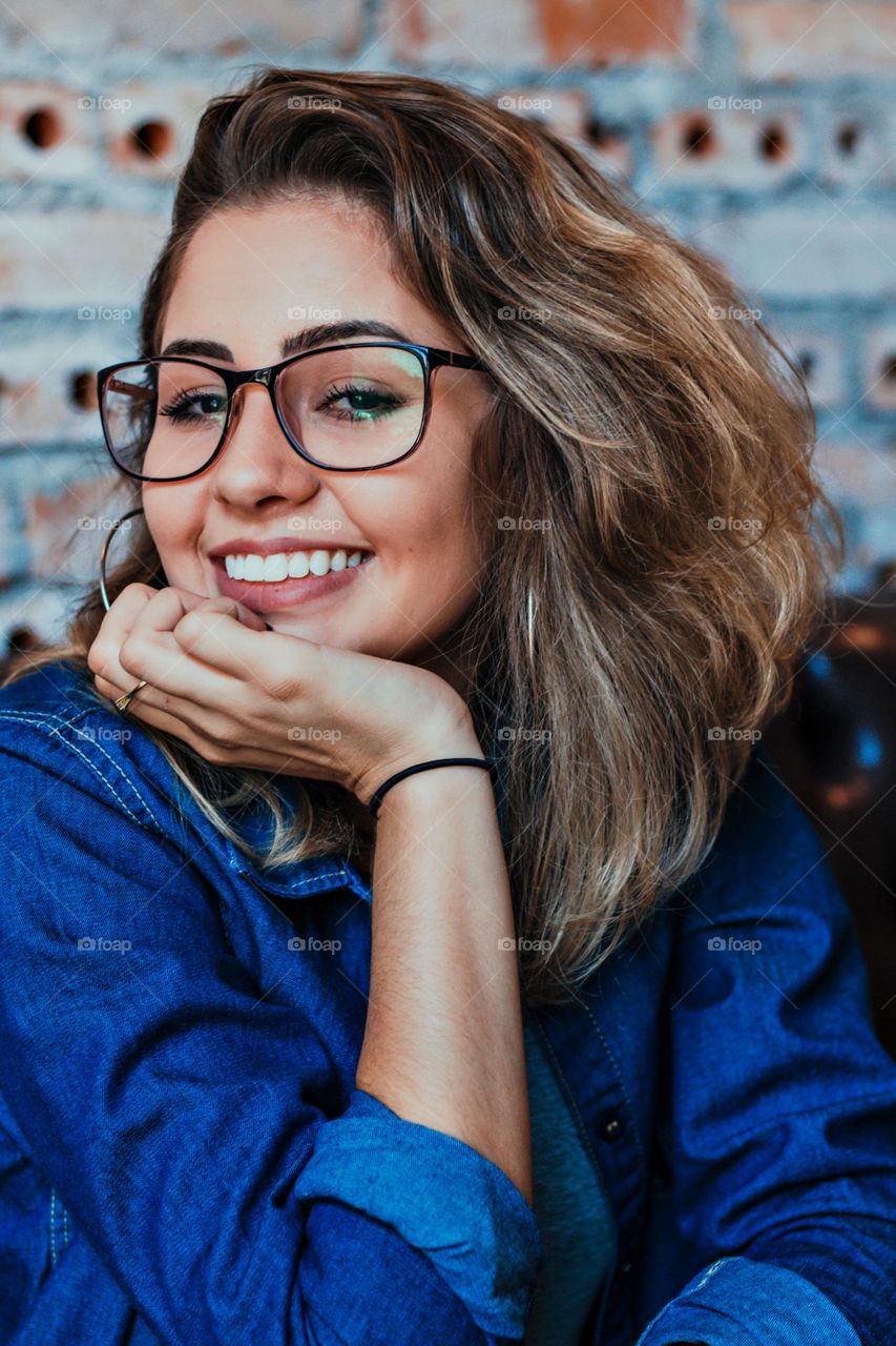 Woman in glasses Smiling