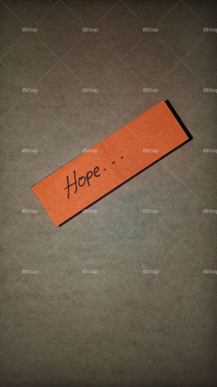 a cut of paper name hope