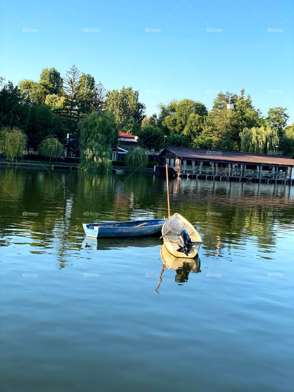 Boats in the middle of the lake