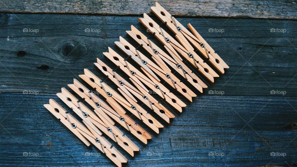 Wooden clothespins