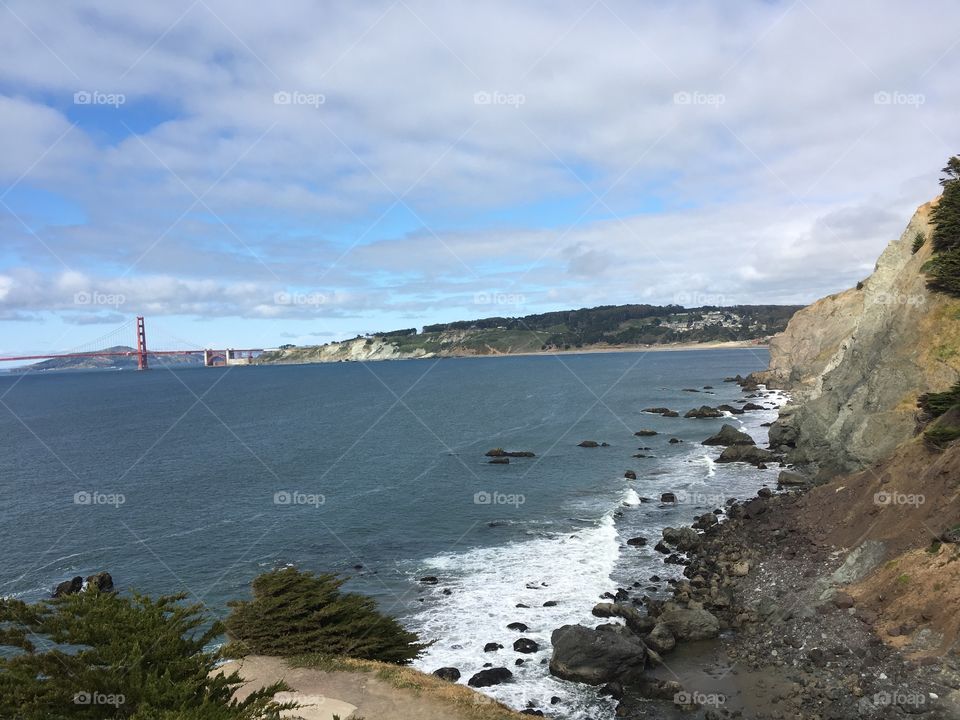  An view of the San Francisco Bay from lands end. 