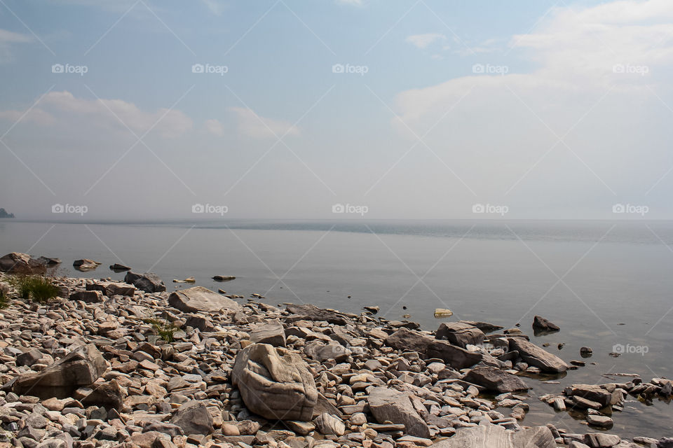 The rocky shore of Baikal.