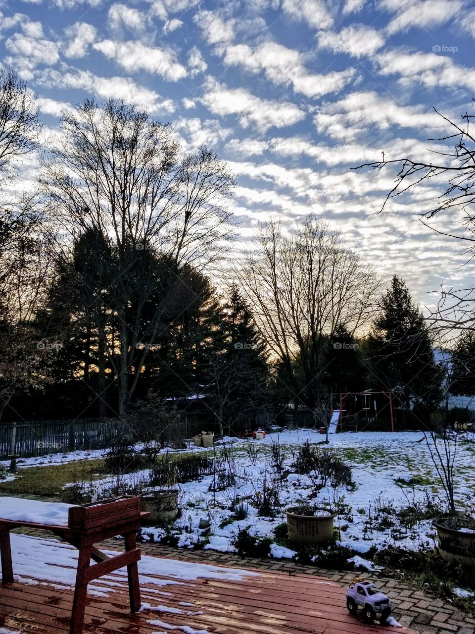 A cloudy winter day in Ellicott City, Maryland