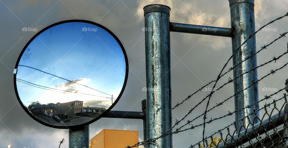 the security fence surrounding the Budweiser Brewery in London Ontario
