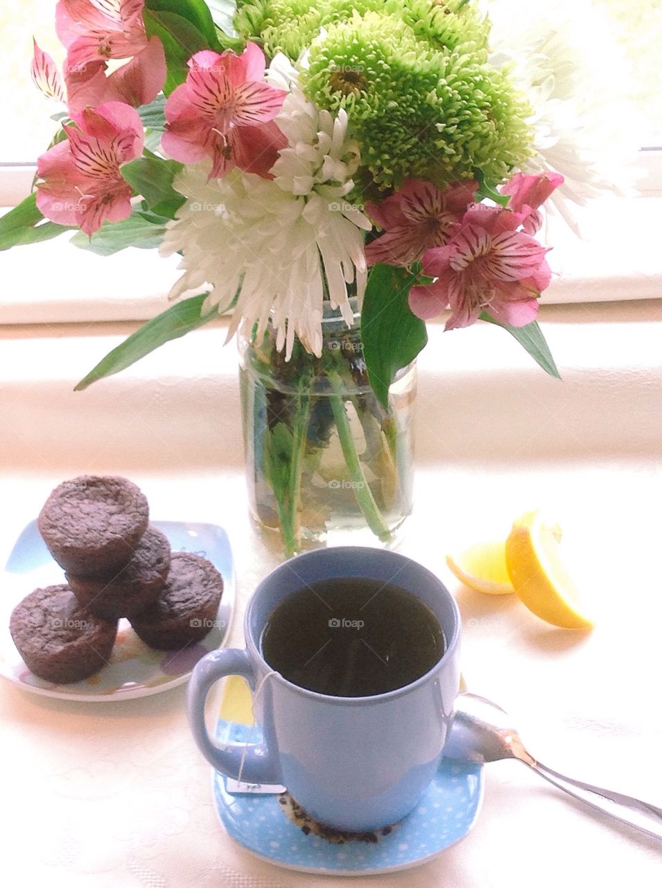 Herbal tea with vase