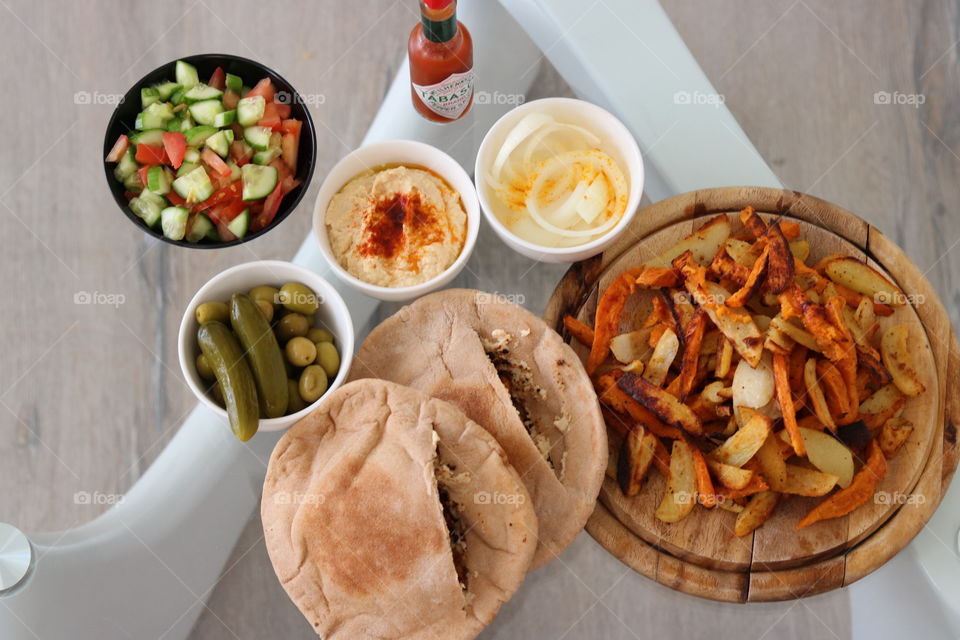 humus and shawarma