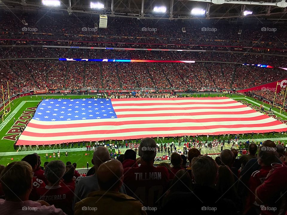 United States of America flag at Arizona Cardinals game
