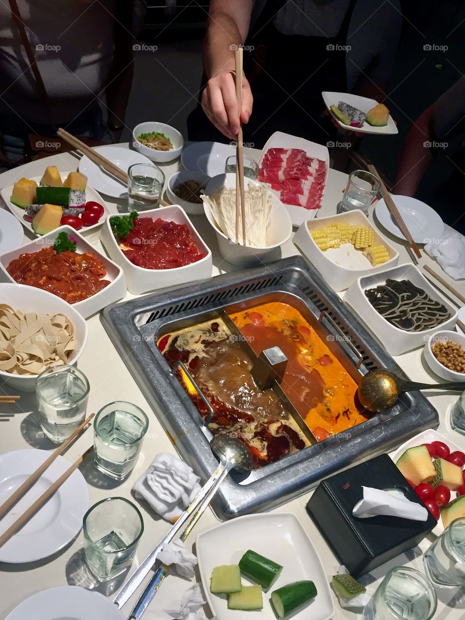 Table with delicious China’s food and meals 