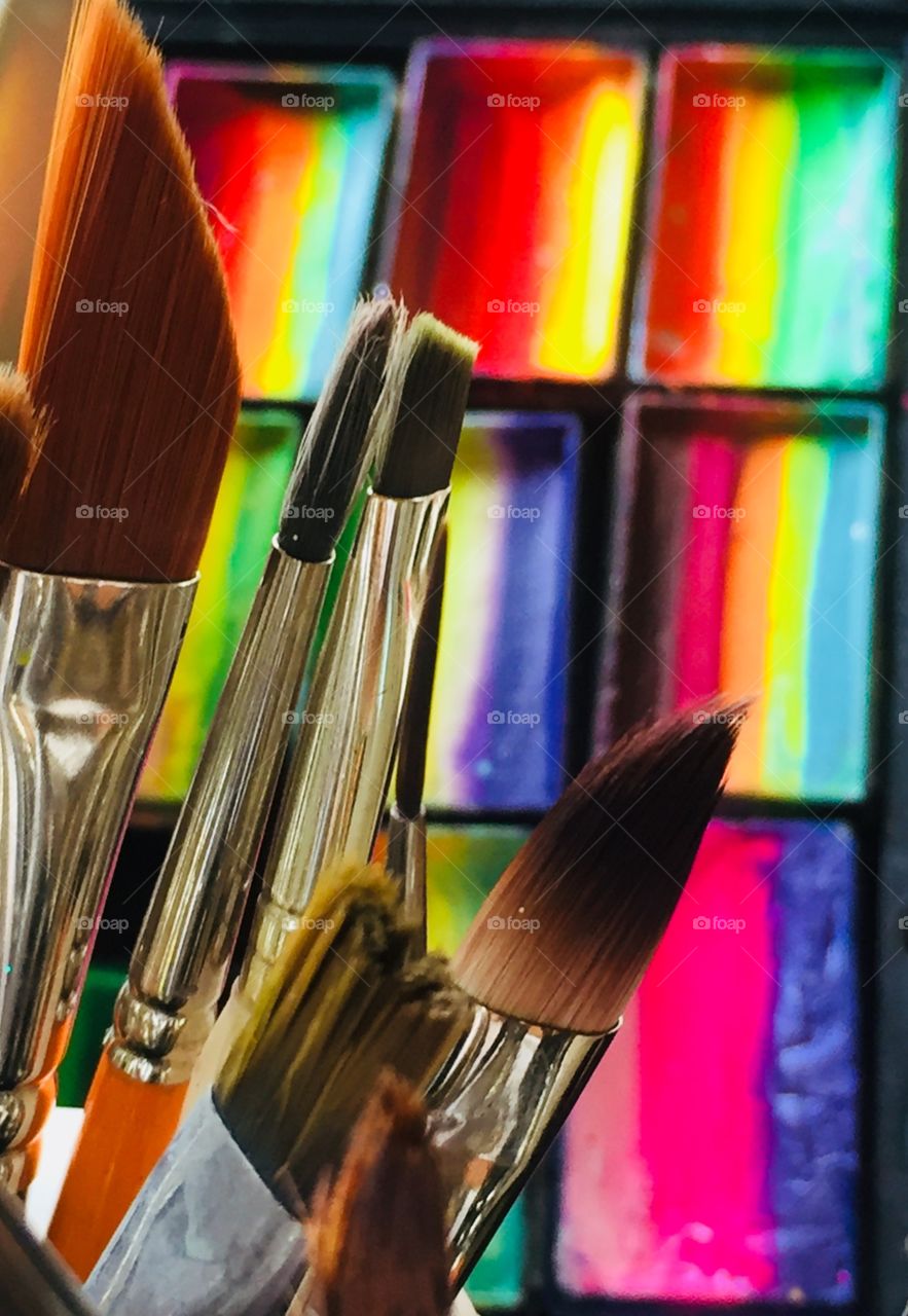 Face painting brushes