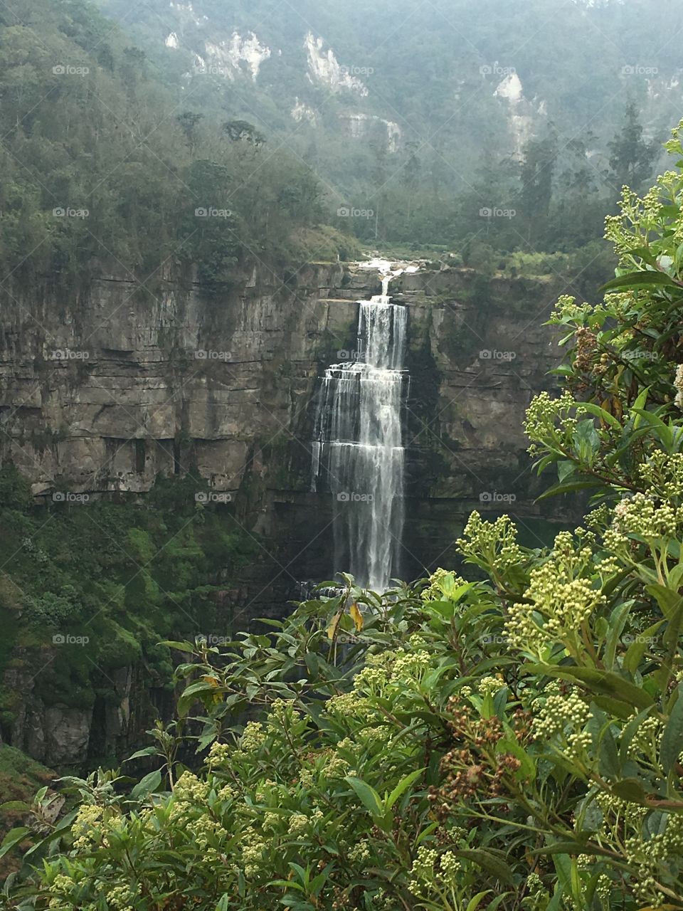 View mountain waterfall