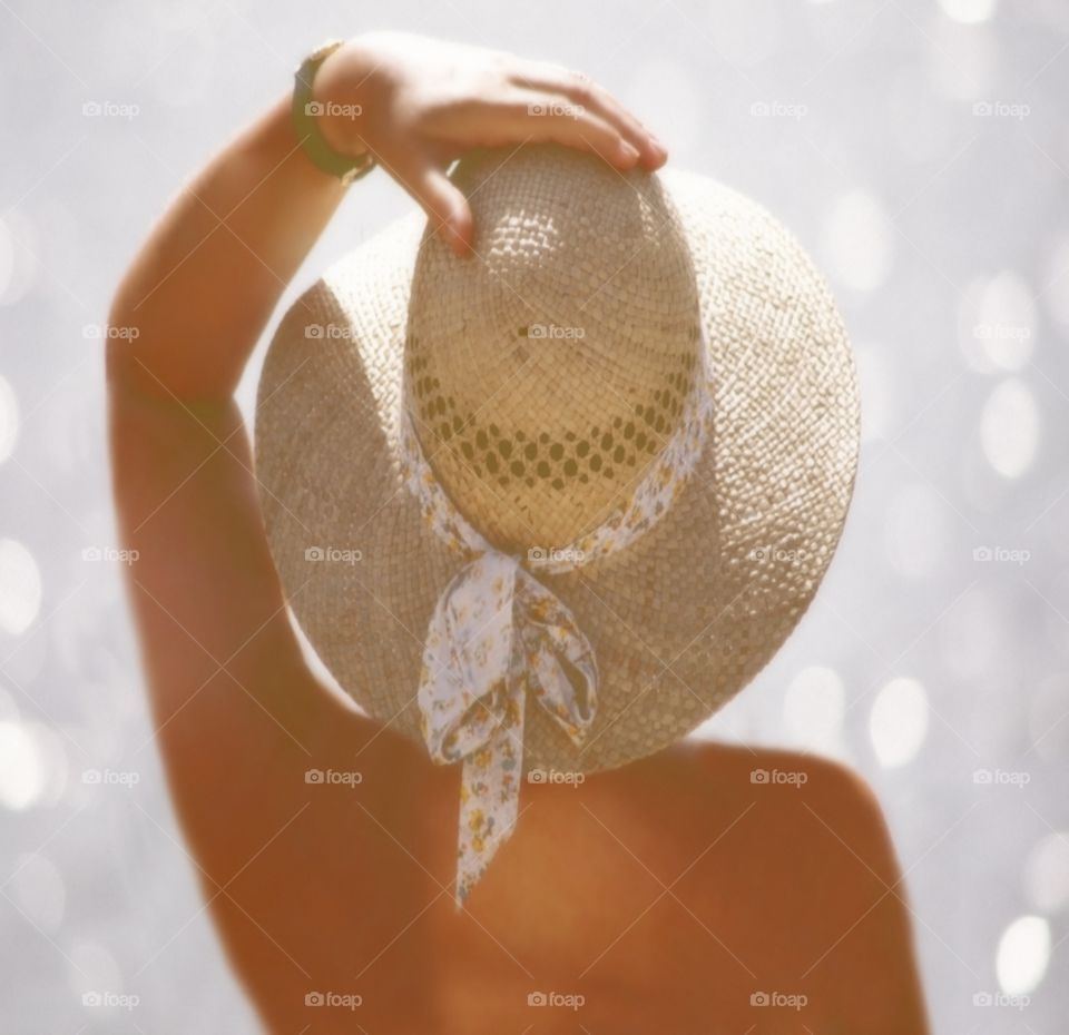 Woman. Straw hat