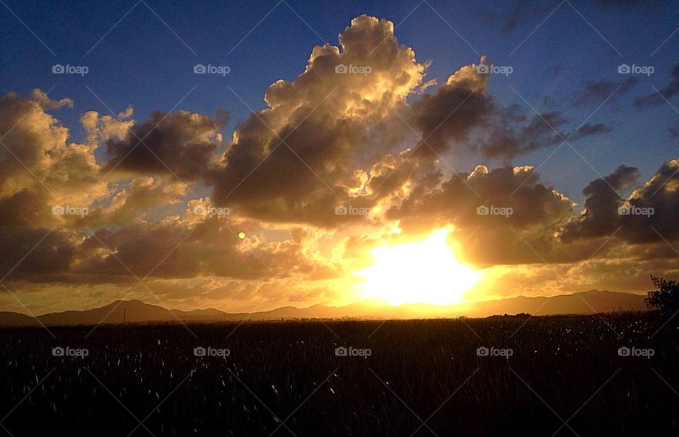 Sunset over the mountains