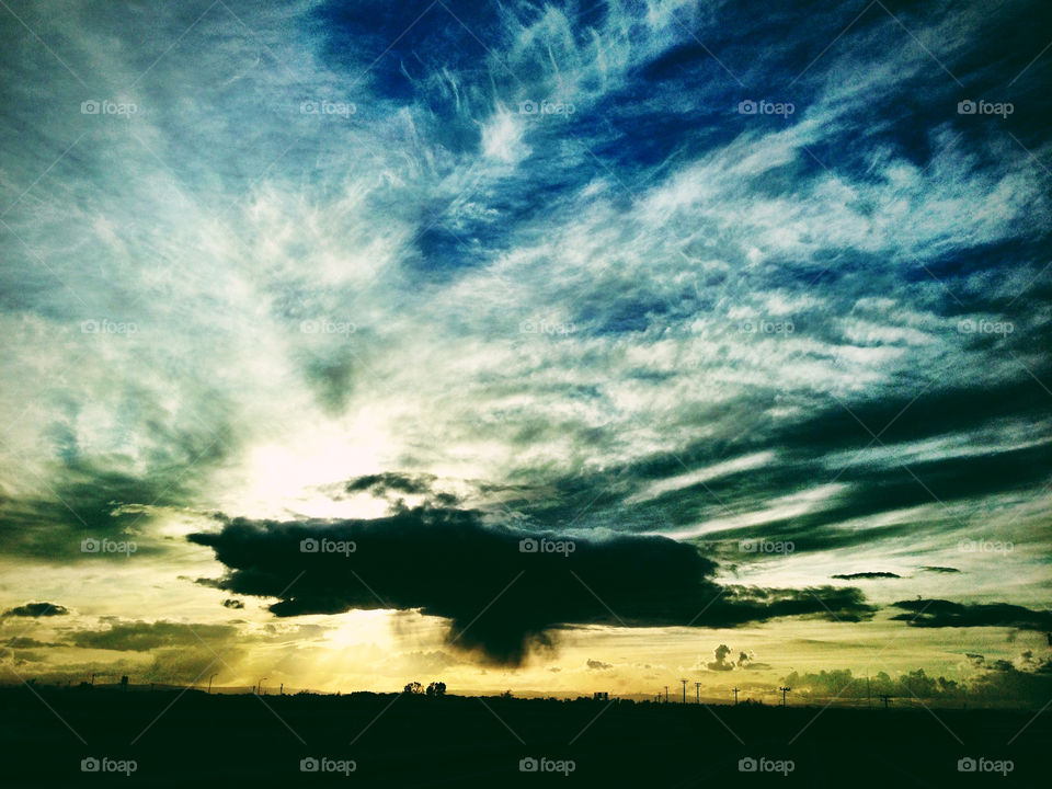 Sunset over Sacramento valley