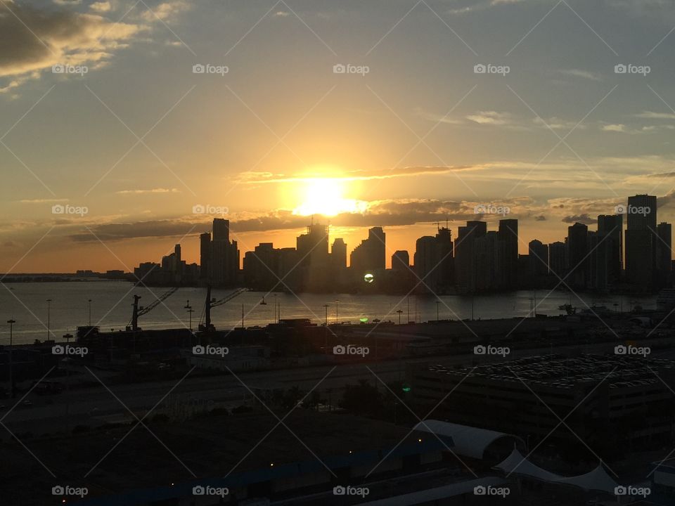 Downtown Miami at sunset 