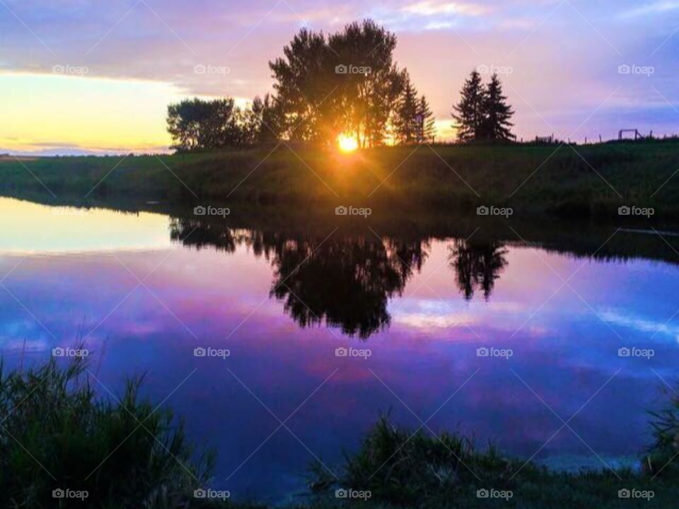 Reflection sky at sunset
