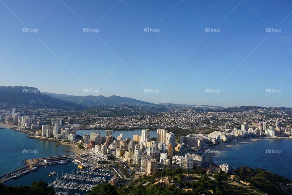 City#view#sea#lake#buildings#mountains#port