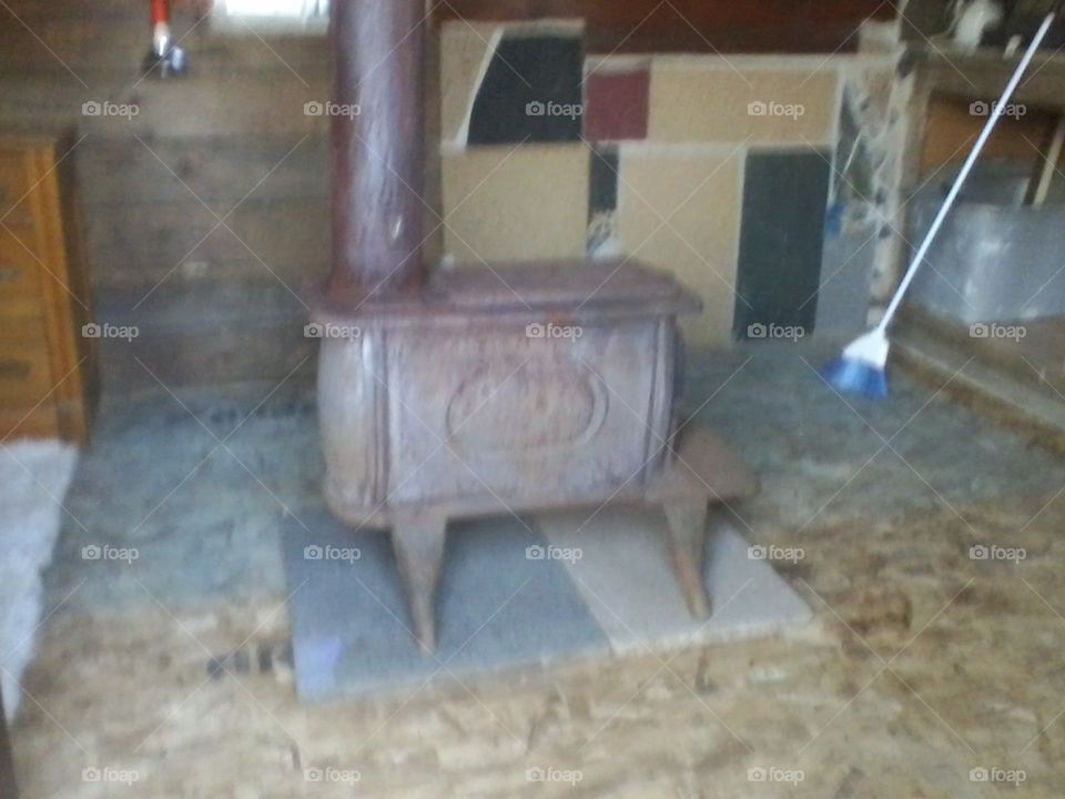 An old wood stove