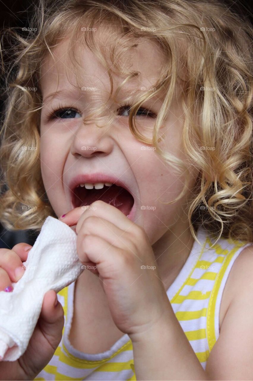 Close-up of girl eating