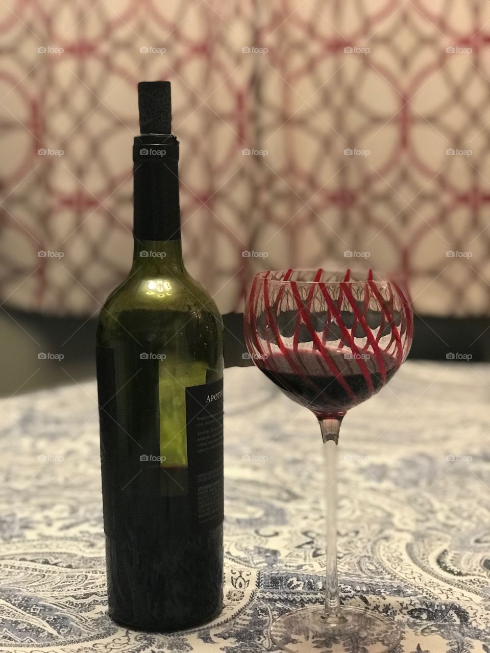 Wines  glass full 
