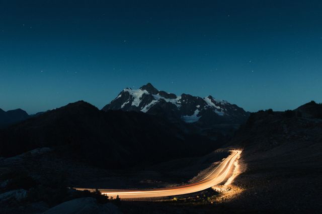 mountains at night