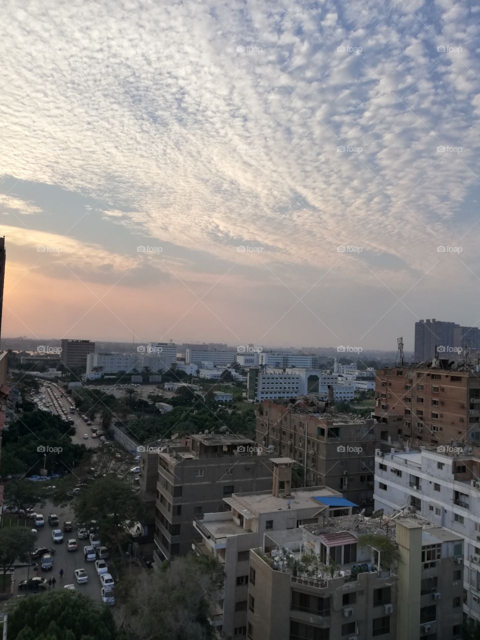 Cityscape and sunset