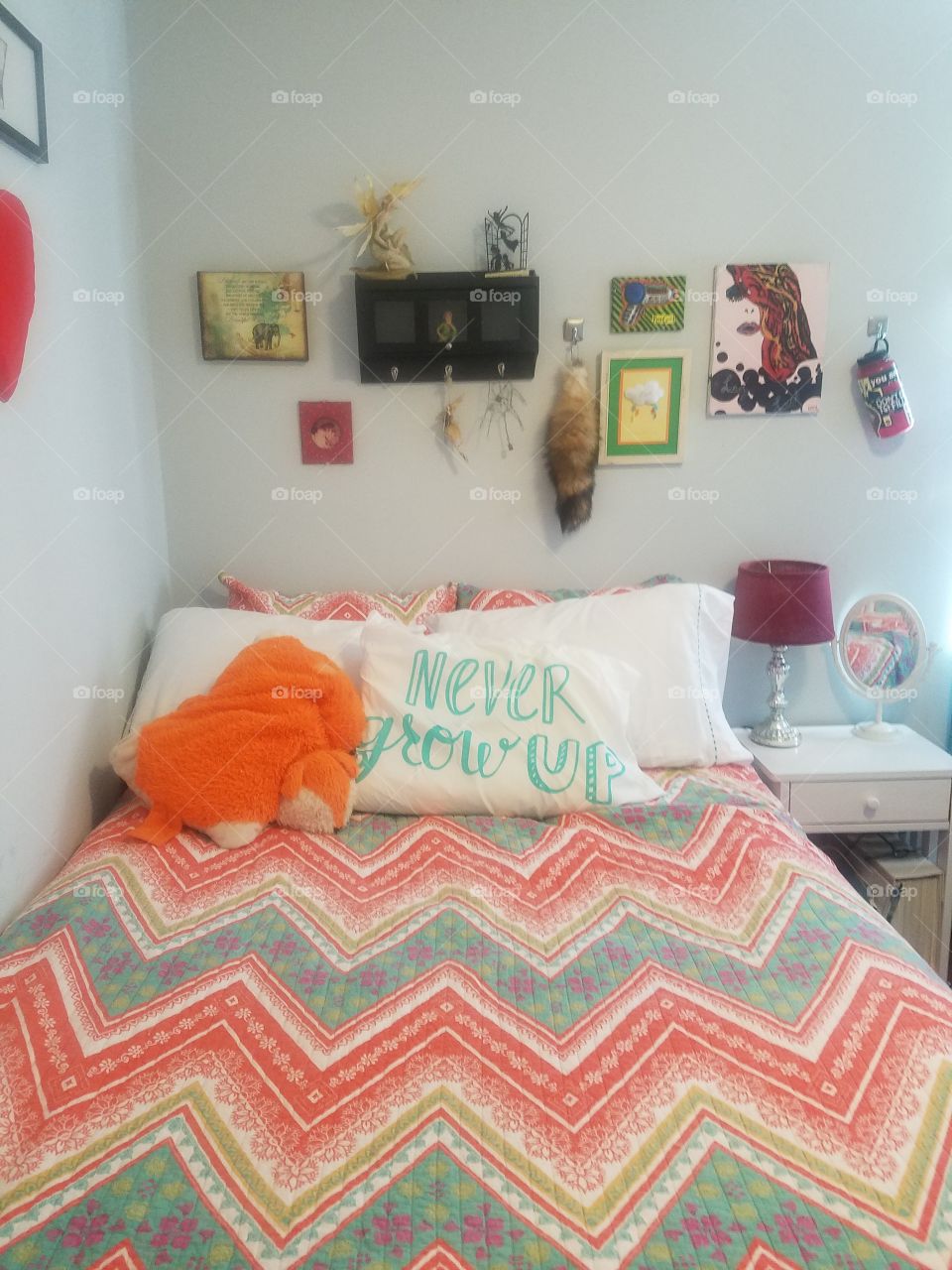 Never Grow Up. Contemporary young woman's bedroom.