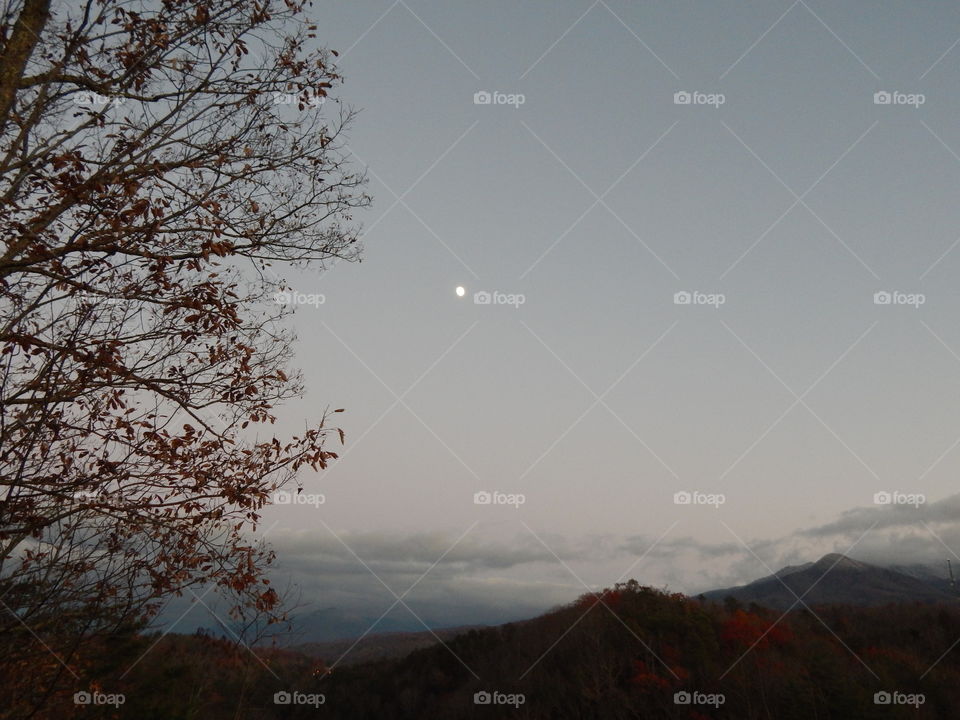 full moon over mountain