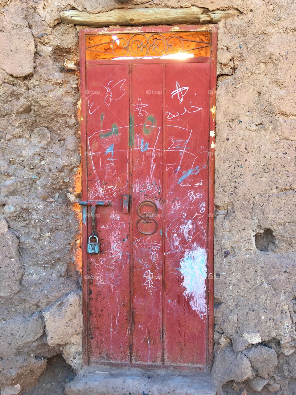 Red dirty door