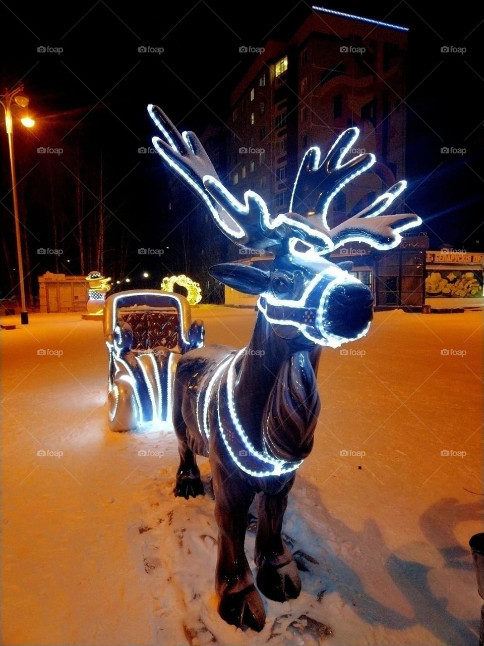 новый год олень