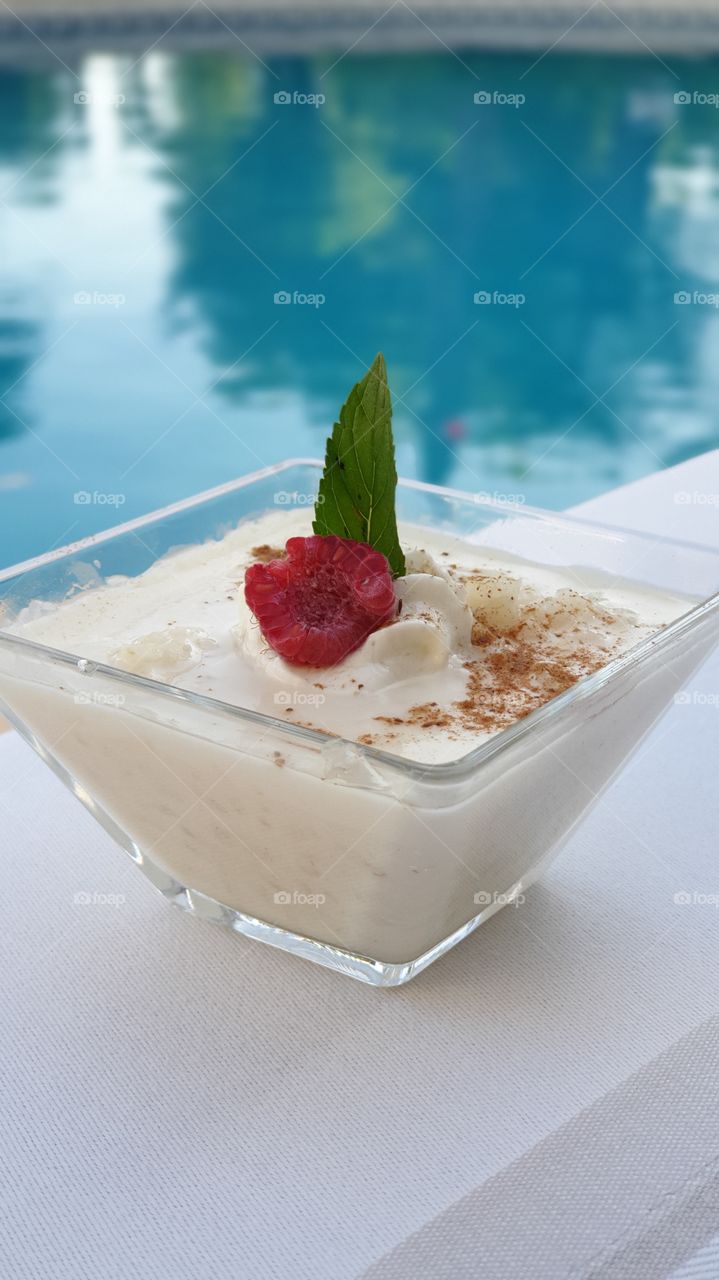 Allowing myself to have a delicious dessert at the restaurant 