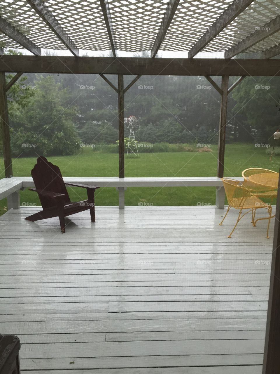 Raining . Wishing the rain would stop so we could enjoy the deck 
